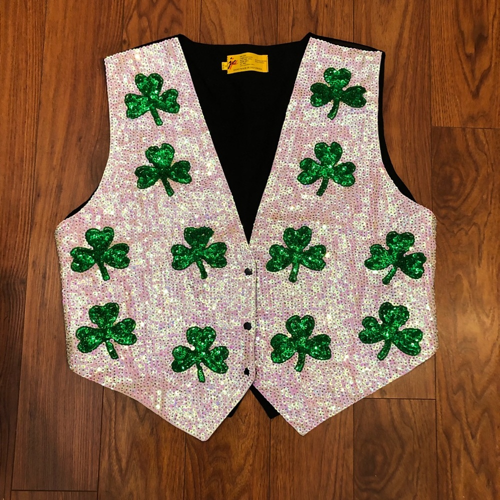 Vintage St. Patrick’s Day sequin vest